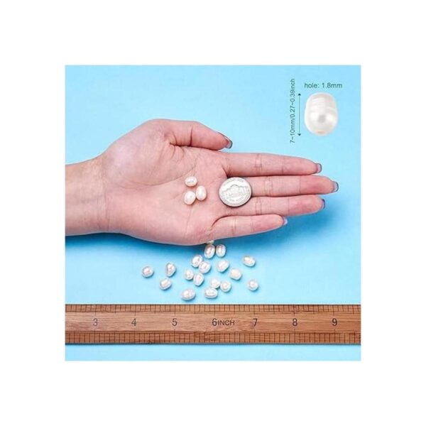 Kissitty 100 cuentas de perlas naturales de color concha