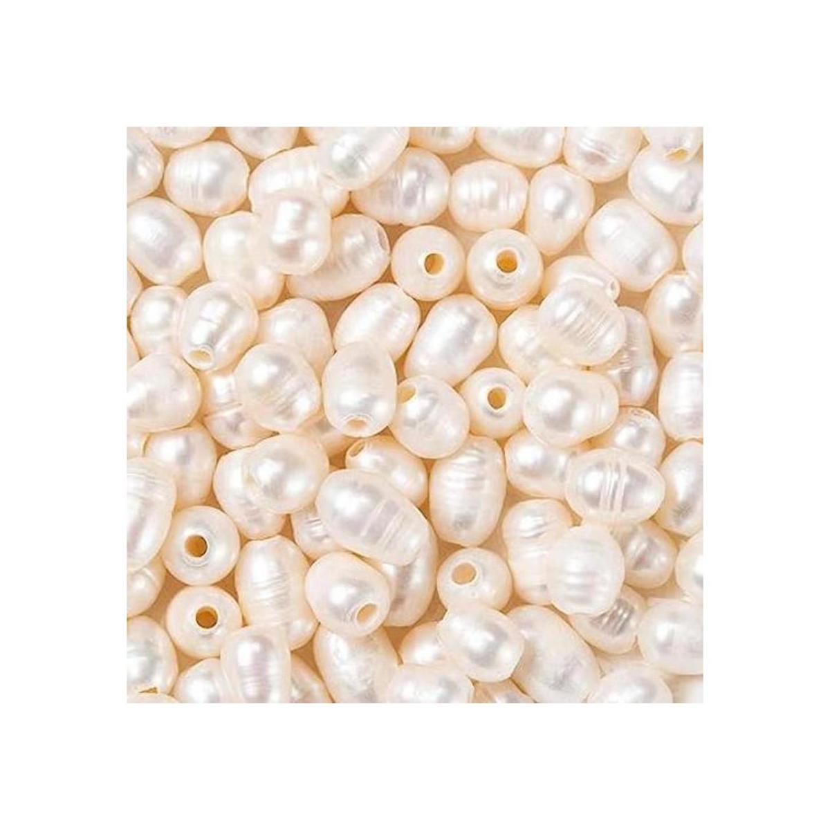 Kissitty 100 cuentas de perlas naturales de color concha