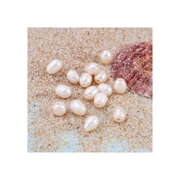 Kissitty 100 cuentas de perlas naturales de color concha