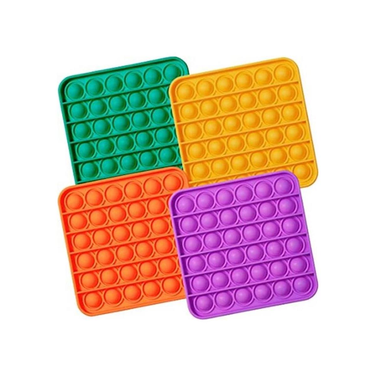 Juguete sensorial de burbujas para presionar paquete de 4