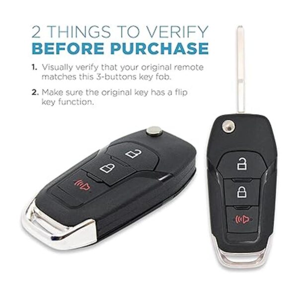 Keyless2Go Repuesto para llave de 3 botones para Ford_5