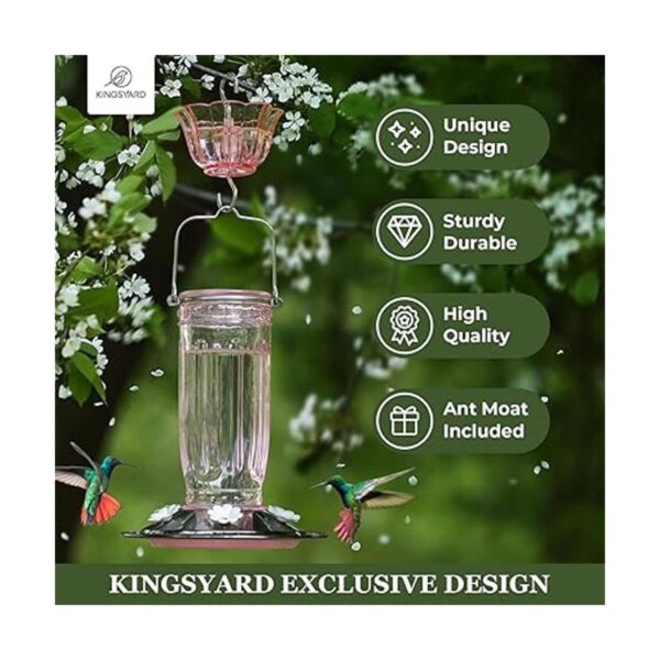 Kingsyard Comedero de vidrio para colibríes para_2