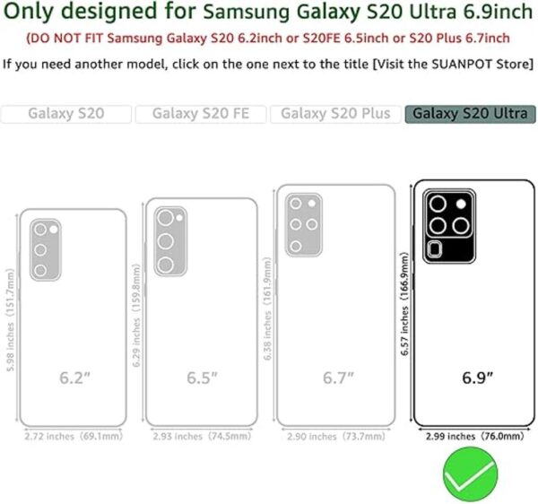 SUANPOT Funda de cuero para Samsung Galaxy S20 Ultra de_2