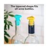 Shinemade Juego de 4 tapones de silicona para vino sin_3