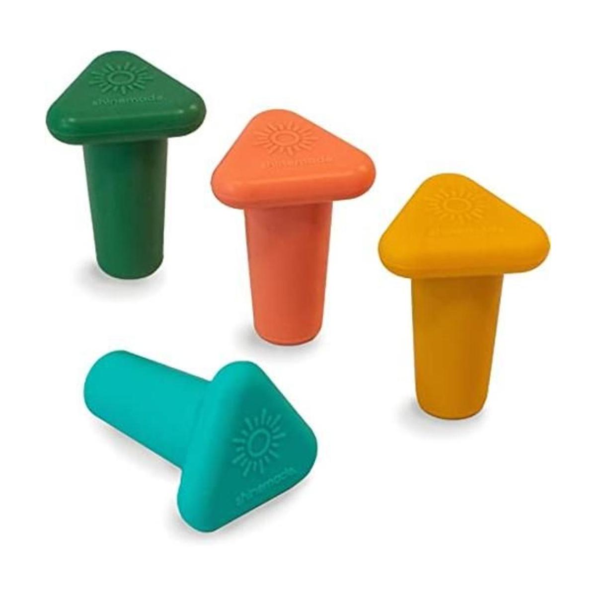 Shinemade Juego de 4 tapones de silicona para vino sin