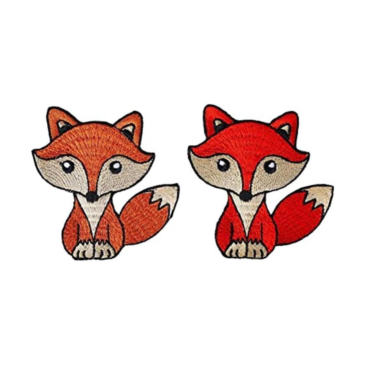 Polvo gráfico lindo zorro marrón y zorro rojo bordado