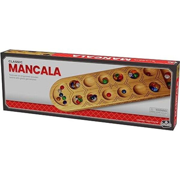 Juego clásico de Mancala cuenta con una tabla de madera_5