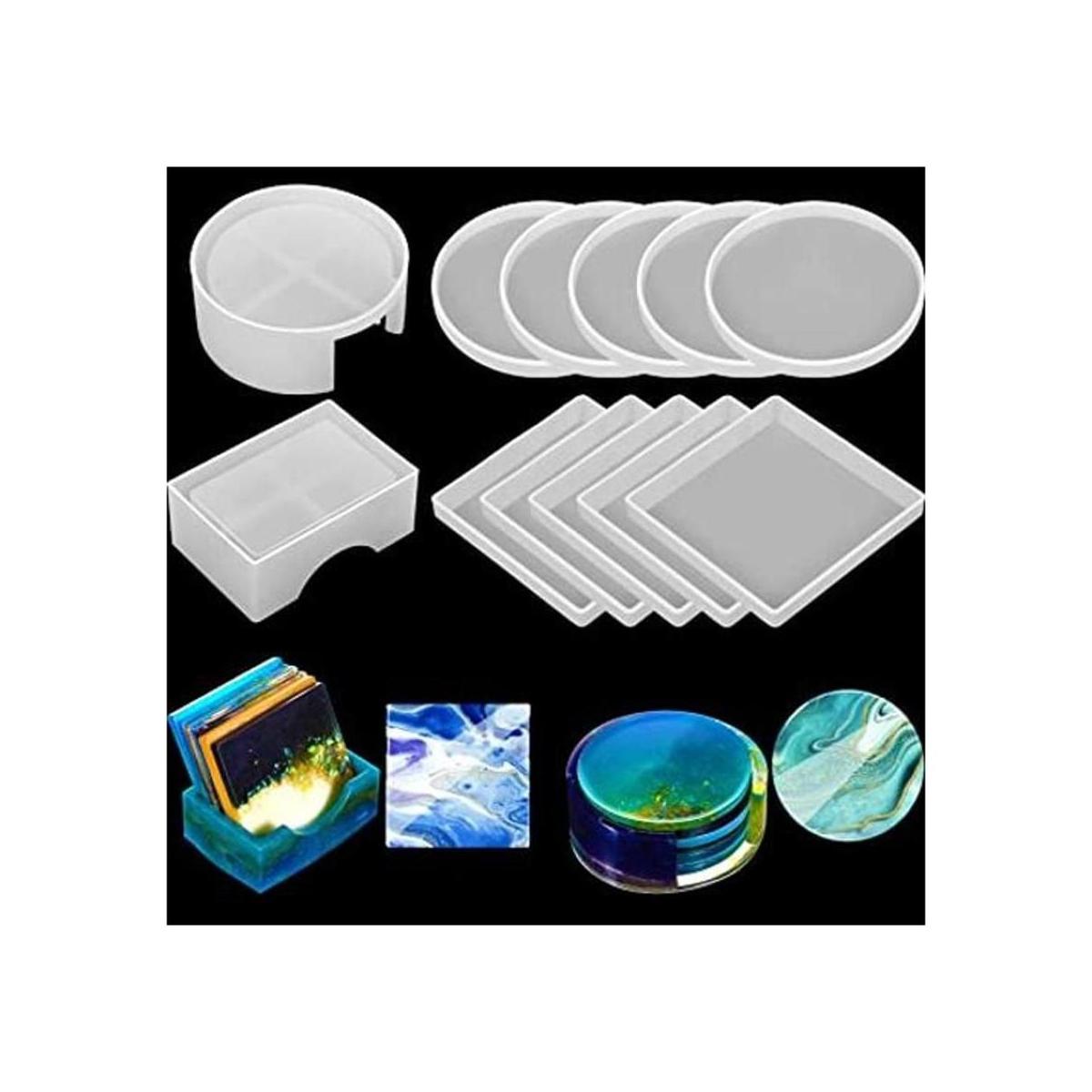 Juego de 12 moldes de resina de silicona epoxi para
