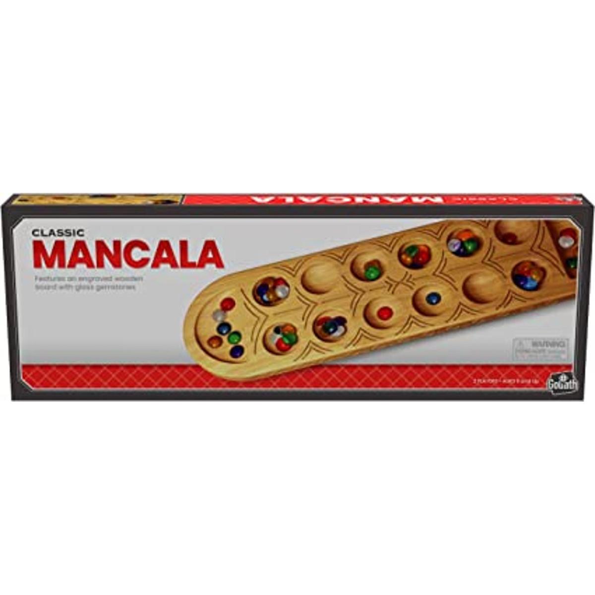 Juego clásico de Mancala cuenta con una tabla de madera