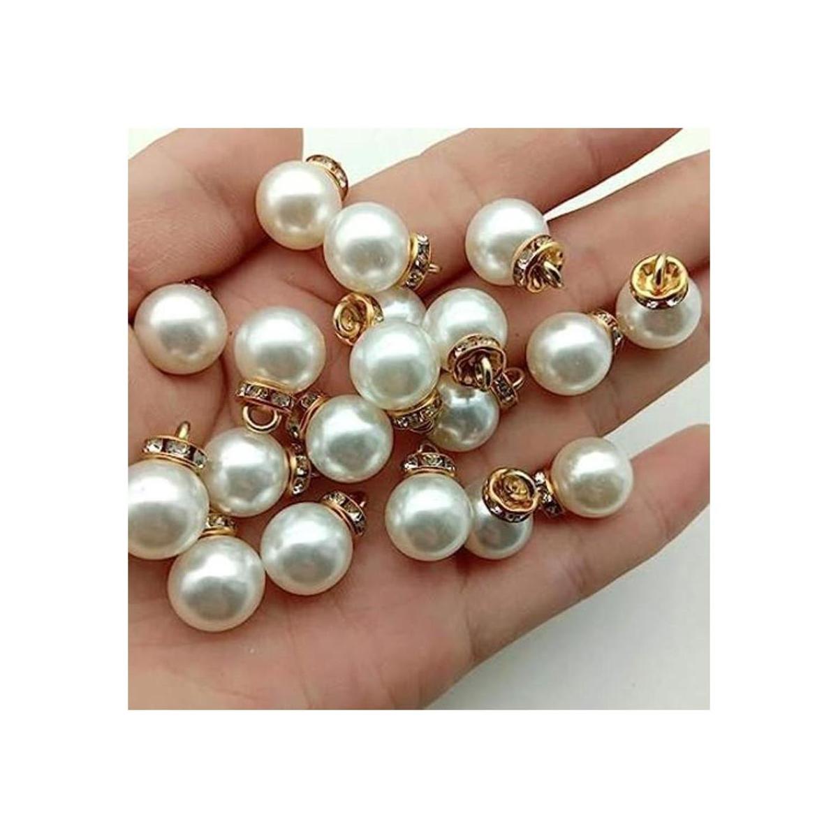 SUKPSY 50 piezas de perlas de imitación con incrustaciones