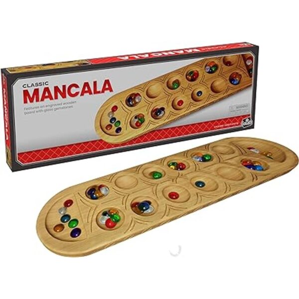 Juego clásico de Mancala cuenta con una tabla de madera_2