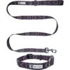 Juego de collar y correa para perros a juego Black_1