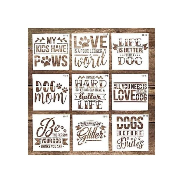 Plantilla decorativa reutilizable para letras de perro_1