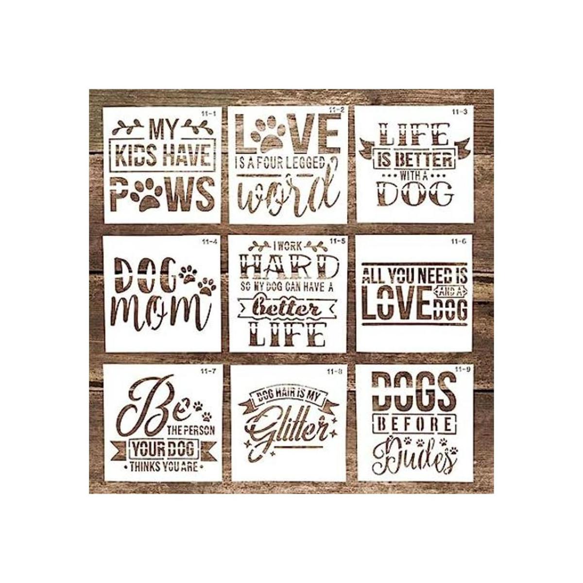 Plantilla decorativa reutilizable para letras de perro