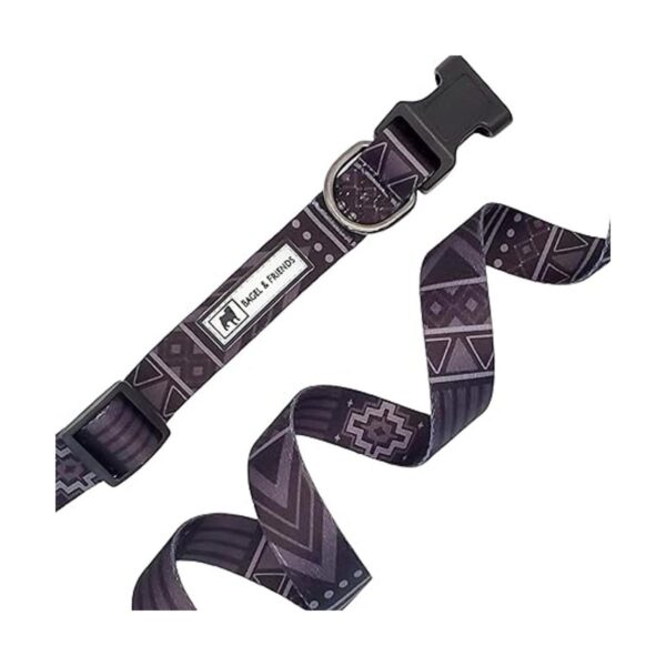 Juego de collar y correa para perros a juego Black_3