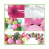 Juego de guirnalda de globos de flamenco tropical con_4
