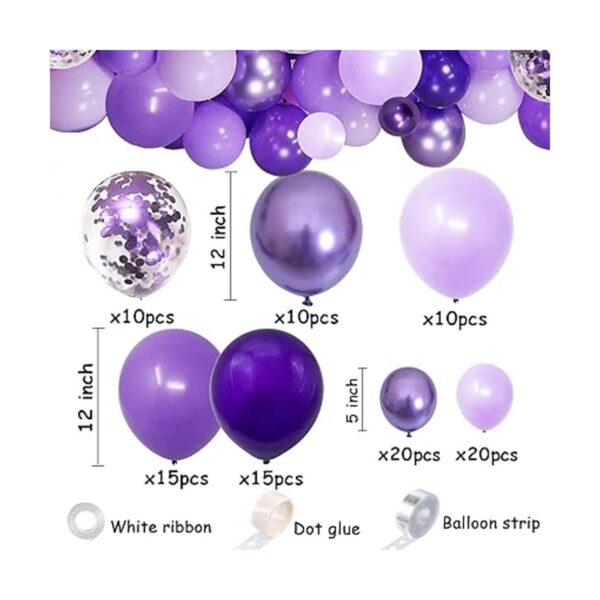 Kit de 100 globos de tonos morados guirnalda de arco de 5_4