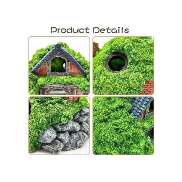 Tfwadmx Decoración de acuario Hobbit House Resina Betta