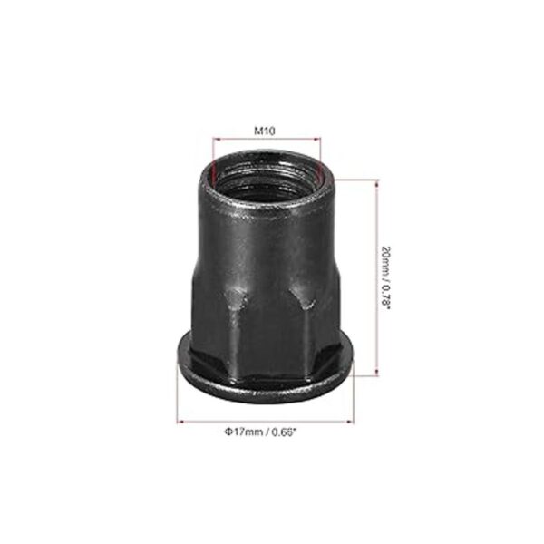 Tuercas de remache uxcell M10 rosca media hexagonal de_2