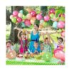 Juego de guirnalda de globos de flamenco tropical con_6