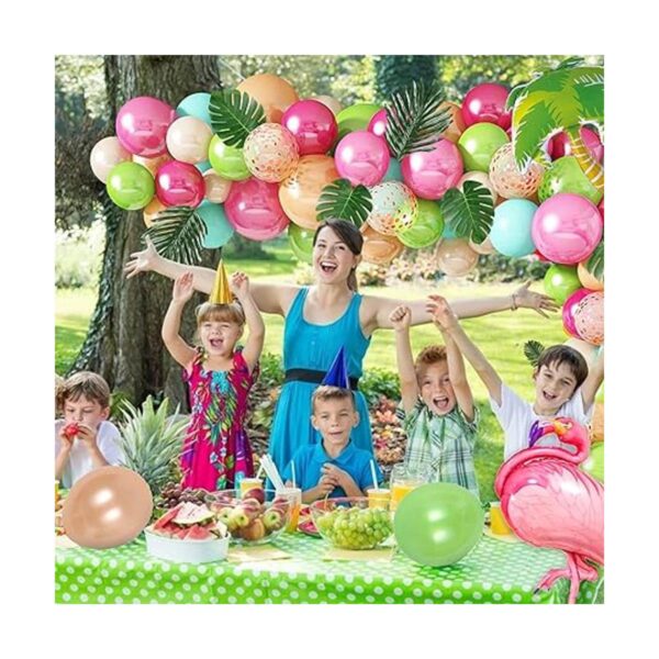 Juego de guirnalda de globos de flamenco tropical con_6