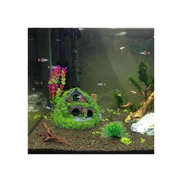 Tfwadmx Decoración de acuario Hobbit House Resina Betta