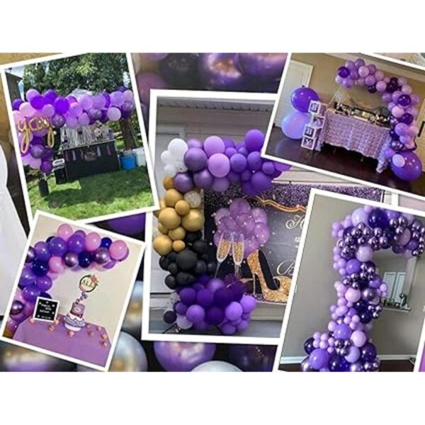 Kit de 100 globos de tonos morados guirnalda de arco de 5_3