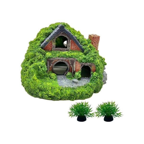 Tfwadmx Decoración de acuario Hobbit House Resina Betta