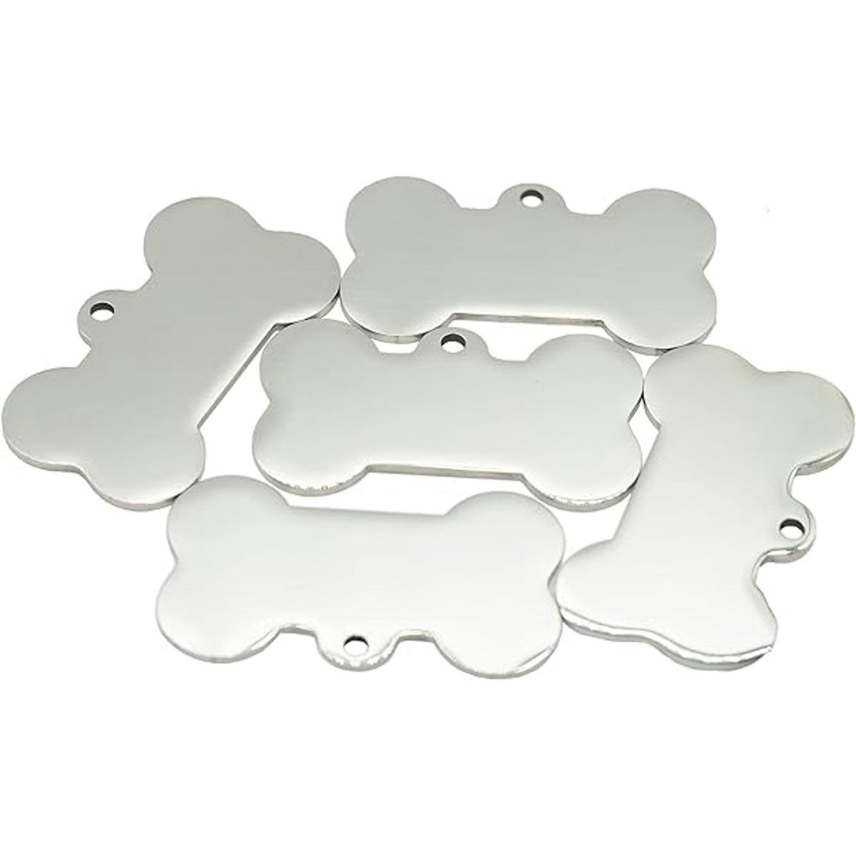 StayMax Etiquetas de perro en blanco de acero inoxidable