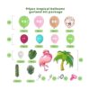 Juego de guirnalda de globos de flamenco tropical con_2
