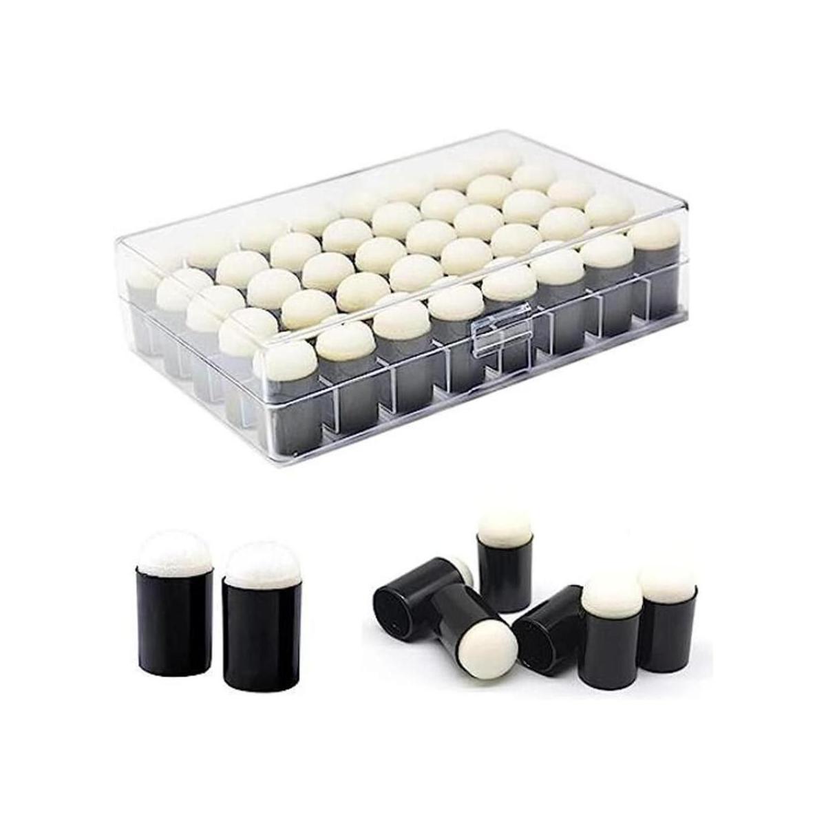 Juego de 40 esponjas para dedos con caja de almacenamiento