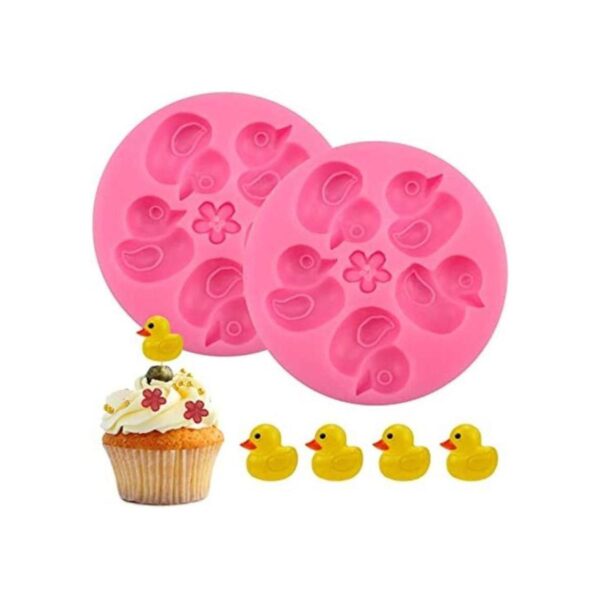 Meiyouju 2 moldes de silicona de pato 5 cavidades moldes
