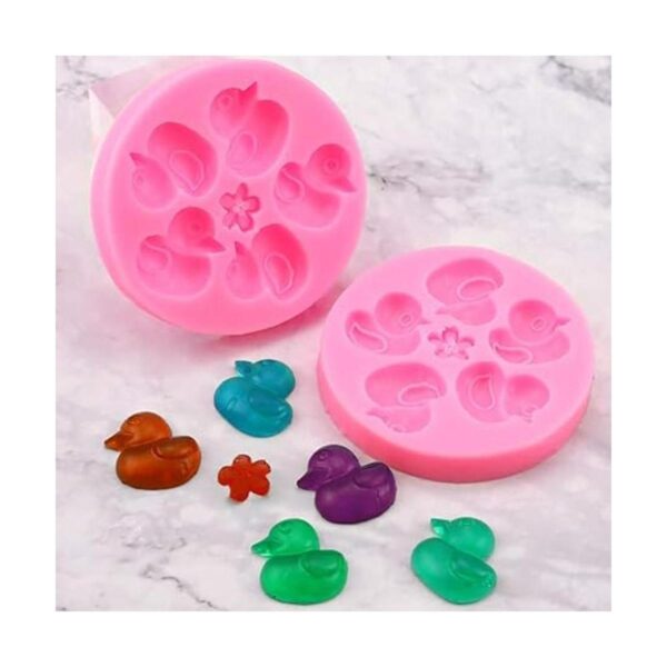 Meiyouju 2 moldes de silicona de pato 5 cavidades moldes