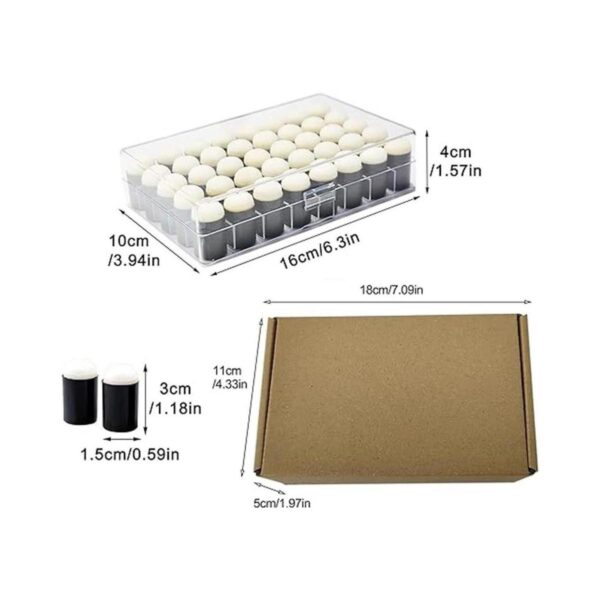 Juego de 40 esponjas para dedos con caja de almacenamiento