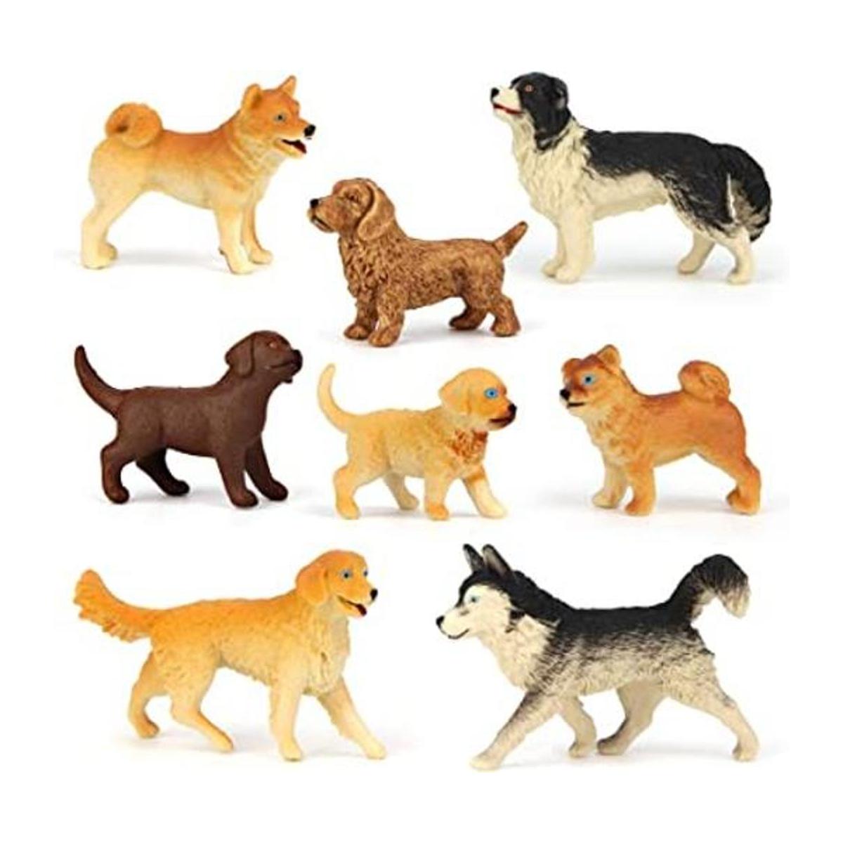 Mini Tudou Juego de figuras de perro 8 piezas de juguetes