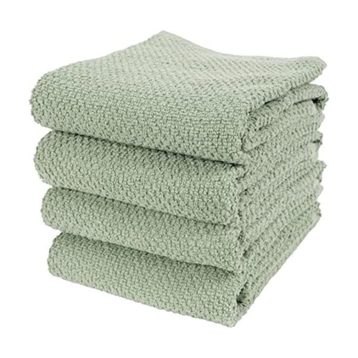KAF Home Juego de 4 toallas de cocina de rizo de palomitas