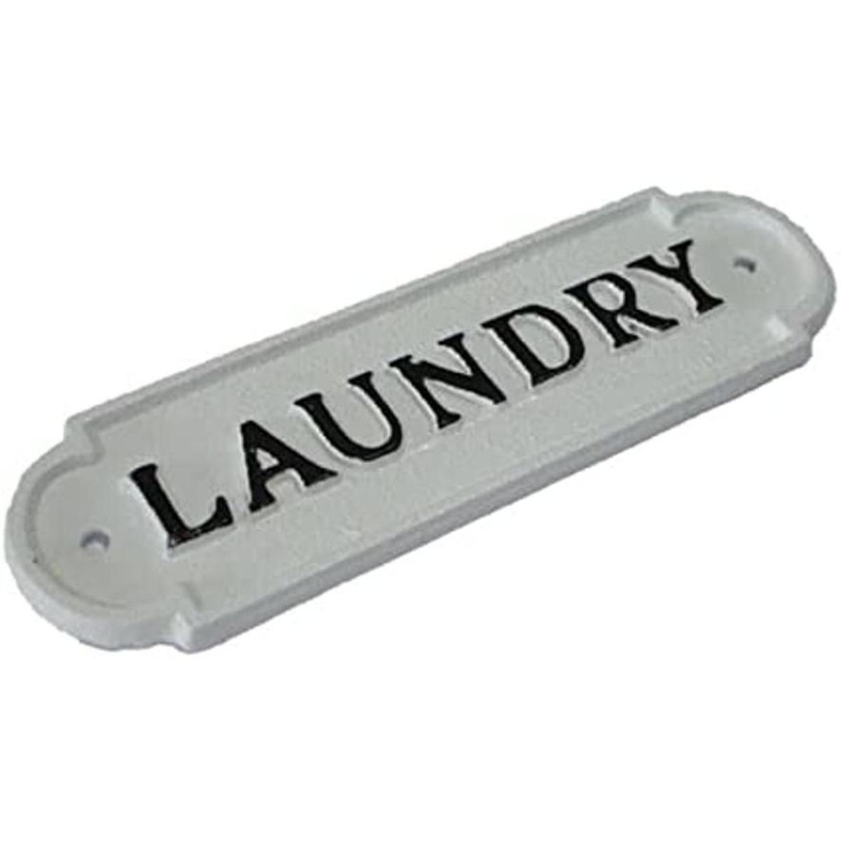 Signo de lavandería de hierro fundido placas de puerta