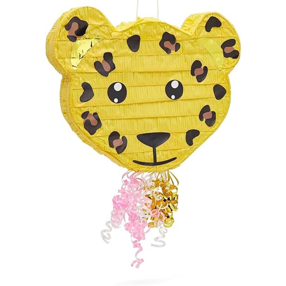 Piñata pequeña de leopardo para decoraciones de fiesta de