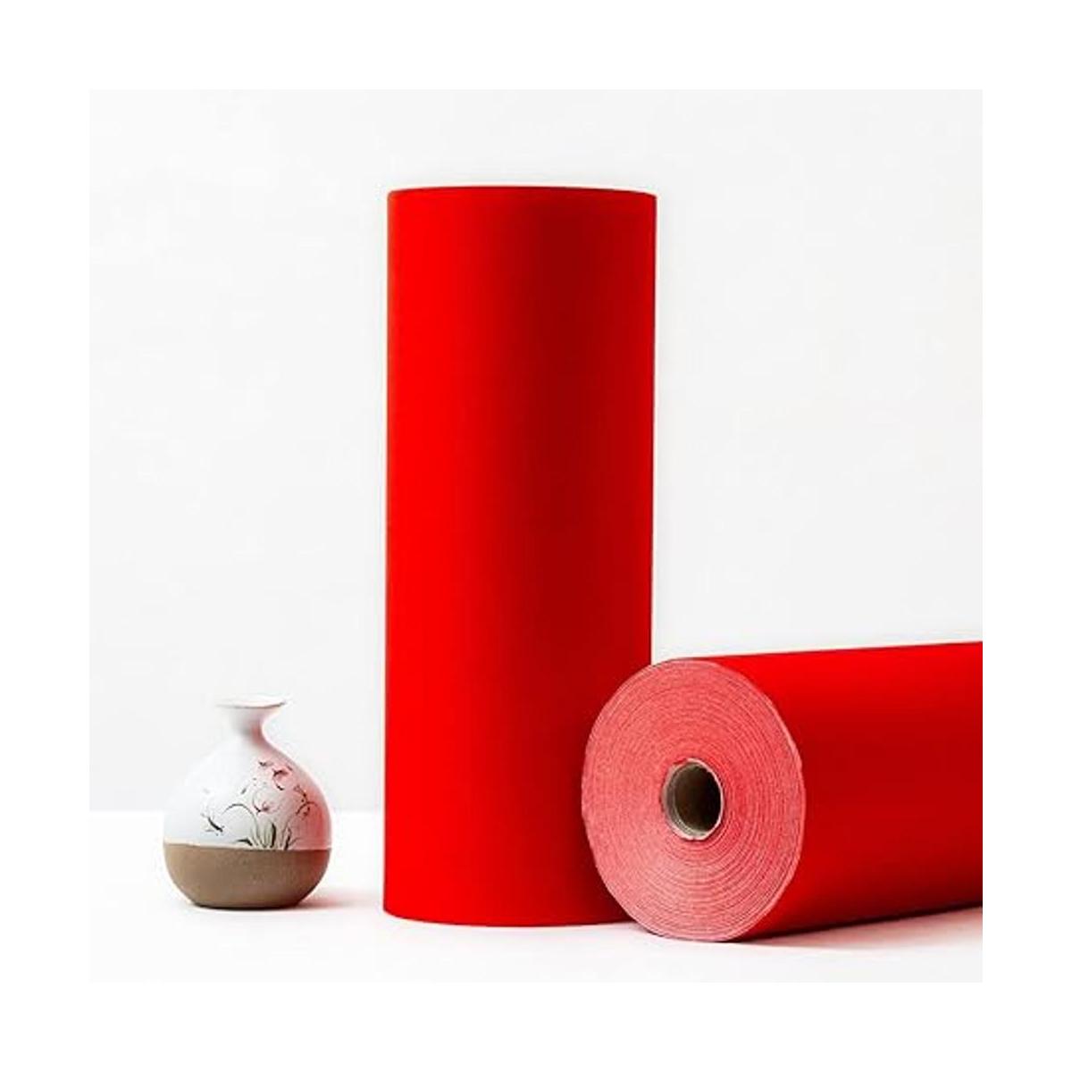 KYMY Rollo de papel Xuan rojo con 6.7 in x 65.6 ft 6.7