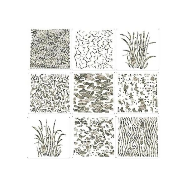 Outus 9 plantillas de estampado de camuflaje plantillas_1