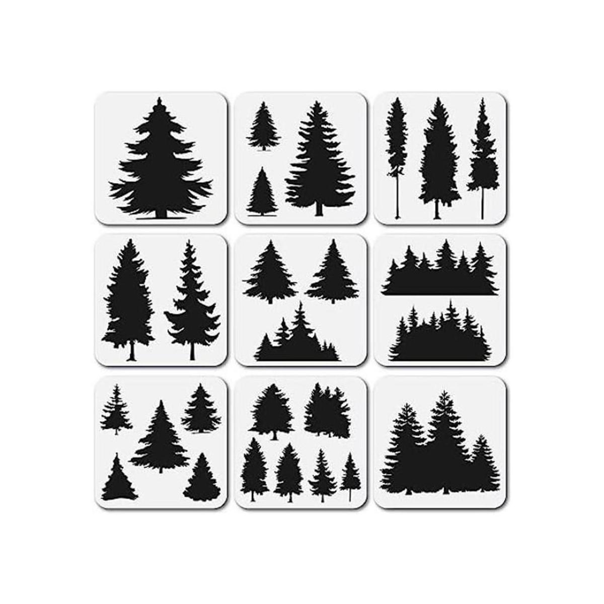 Stencil Stop Pine and Abeto Stencil Set Plantillas