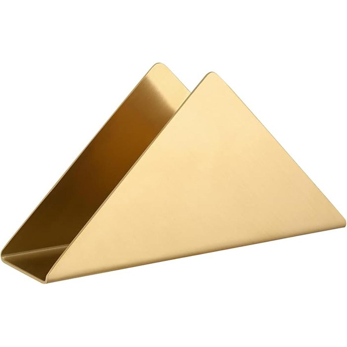 Servilletero de acero inoxidable dorado moderno triángulo