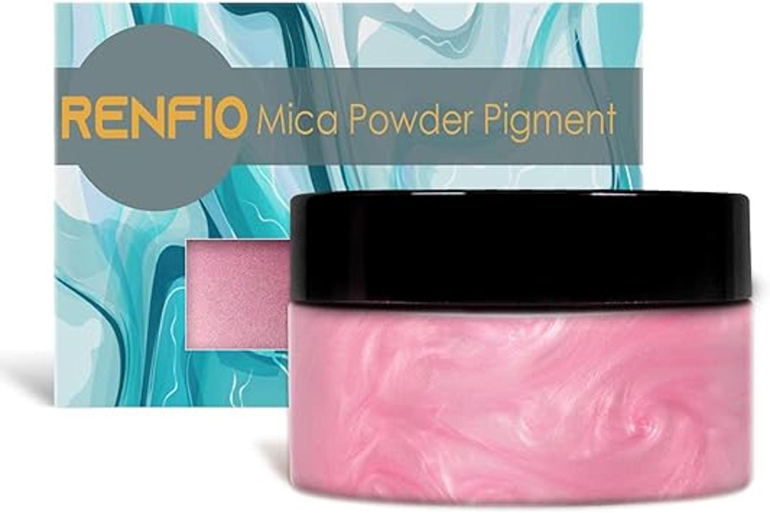 Renfio Pigmento de polvo de mica de 3.53 oz tinte natural