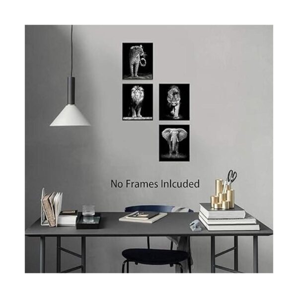 NIIORTY Juego de 4 piezas de arte de pared de animales_5