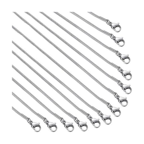 Paquete de 12 cadenas de collar de 18 pulgadas de acero_1