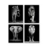 NIIORTY Juego de 4 piezas de arte de pared de animales_1