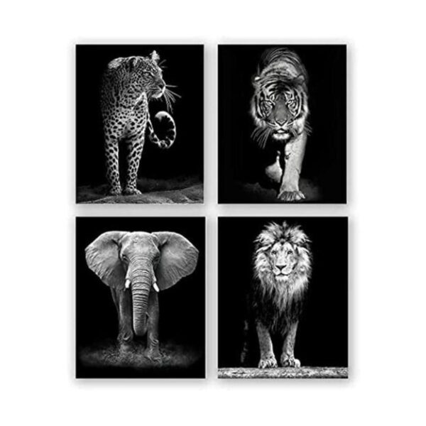 NIIORTY Juego de 4 piezas de arte de pared de animales_1