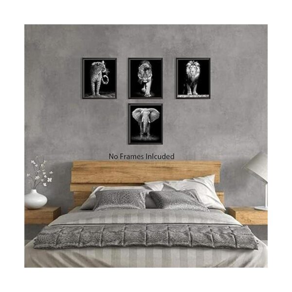 NIIORTY Juego de 4 piezas de arte de pared de animales_3