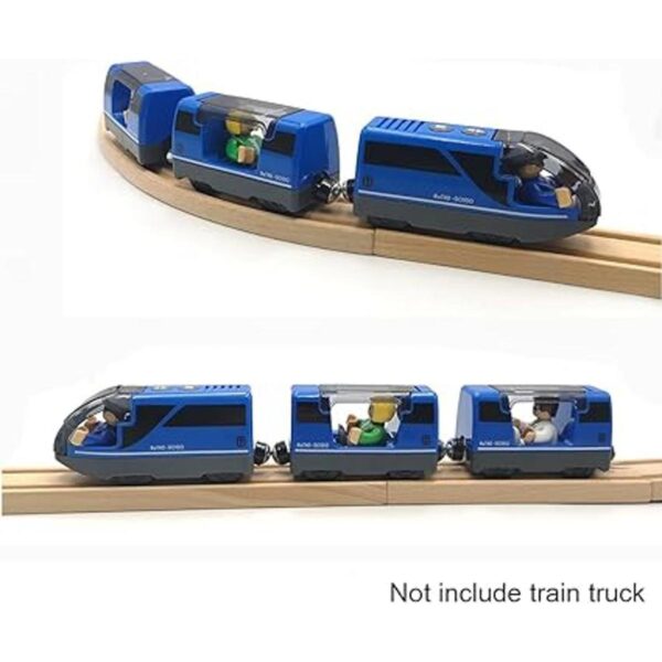 Tren a pilas para pistas de tren de madera juguetes de_5