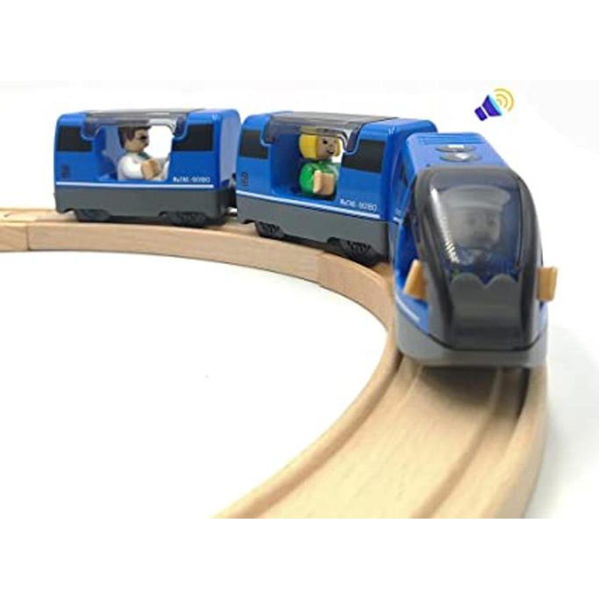Tren a pilas para pistas de tren de madera juguetes de